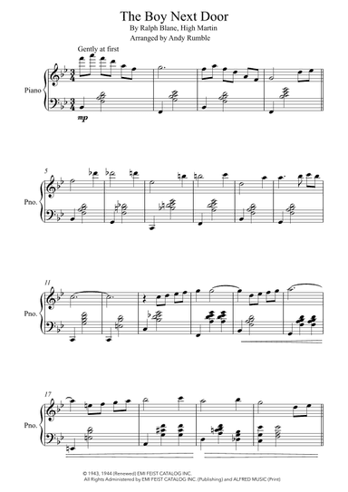 The Boy Next Door (arr. Andy Rumble)