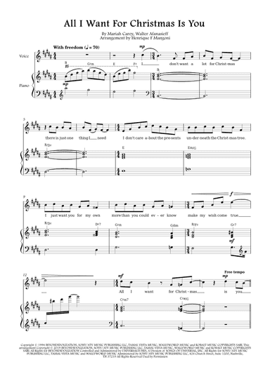 All I Want For Christmas Is You (arr. Henrique F Mangoni)