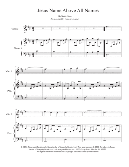 Jesus, Name Above All Names (arr. Ronnie Leyland)