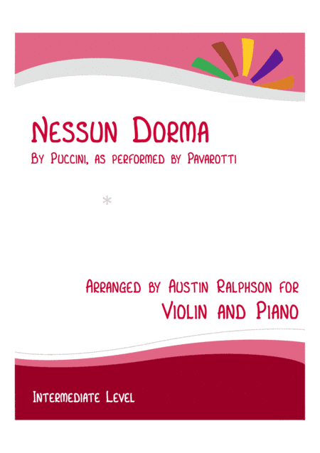 Nessun Dorma - violin and piano with FREE BACKING TRACK to play along (arr. Austin Ralphson)