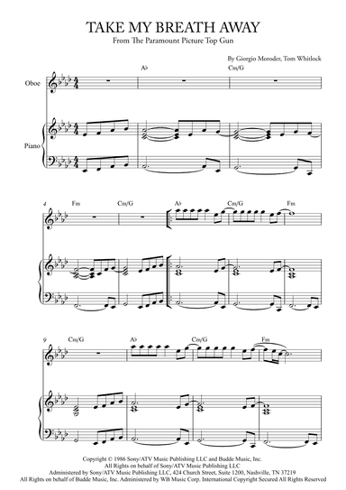Take My Breath Away (love Theme) (arr. Karen Gueiros)