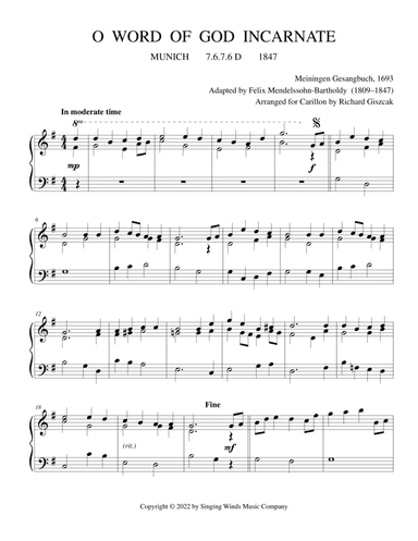 O Word of God Incarnate  (MUNICH) (arr. Richard Giszczak)