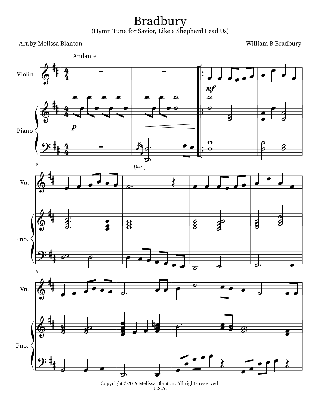 Bradbury (arr. Melissa Blanton)