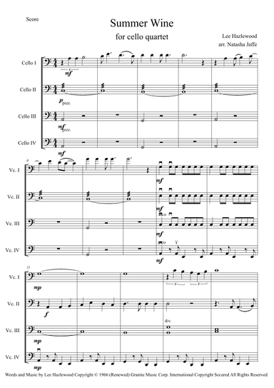 Summer Wine (arr. Natasha Jaffe)
