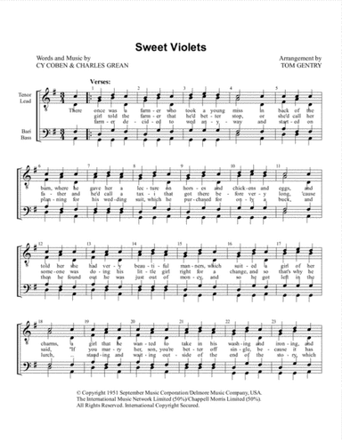 Sweet Violets (arr. Tom Gentry)