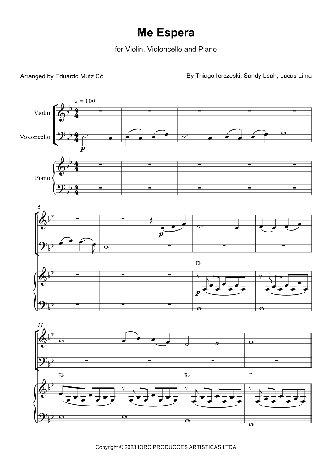 Me Espera (arr. Eduardo Mutz Có)