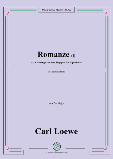 Loewe-Romanze(I),in A flat Major,for Voice and Piano (arr. OSM Press)