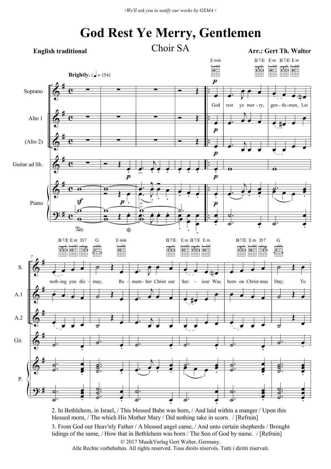 God Rest Ye Merry, Gentlemen (arr. Gert Th. Walter)