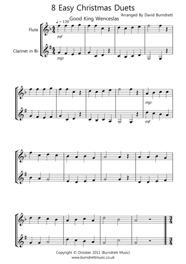 8 Christmas Duets for Flute And Clarinet (arr. David Burndrett)