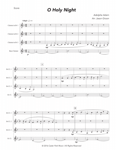 O Holy Night - Clarinet Quartet (arr. Jason Groon)