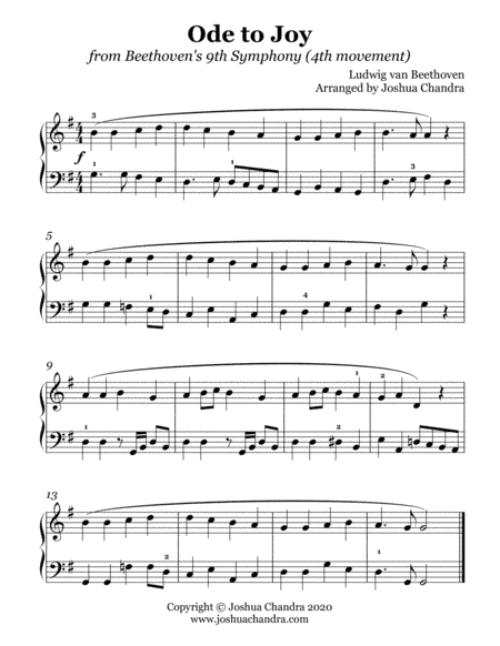 Ode to Joy (arr. Joshua Chandra)