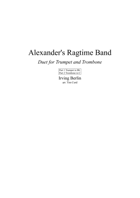 Alexander's Ragtime Band (arr. Tim Curd)