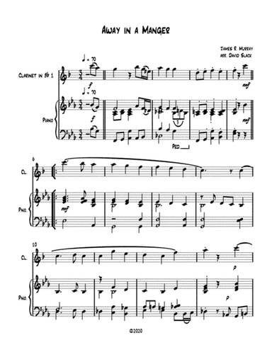 Away in a Manger (Clarinet solo) with optional piano accompaniment (arr. Dave Slack)