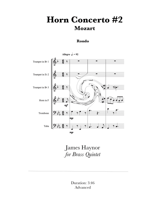 Horn Concerto #2 Finale for Brass Quintet (arr. James Haynor)