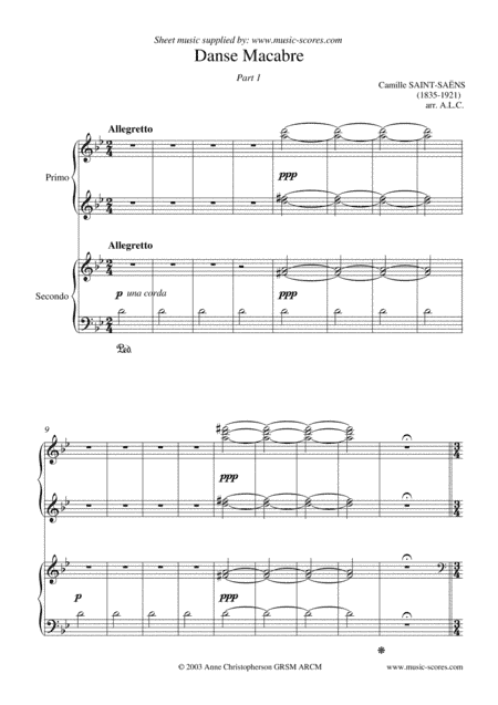 Danse Macabre - Piano Duet (arr. Anne Christopherson GRSM ARCM)