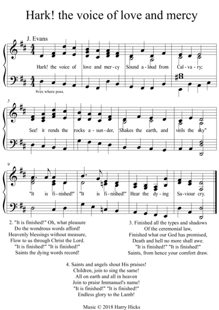 Hark! the voice of love. Another new tune for this wonderful hymn.