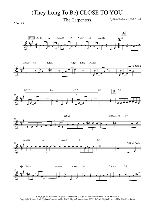 (they Long To Be) Close To You (arr. Leo Silva)