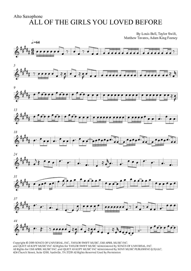 All Of The Girls You Loved Before (arr. Alex Nunes Rodrigues)