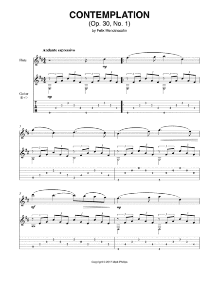 Contemplation (Songs Without Words, Op. 30, No. 1) (arr. Mark Phillips)
