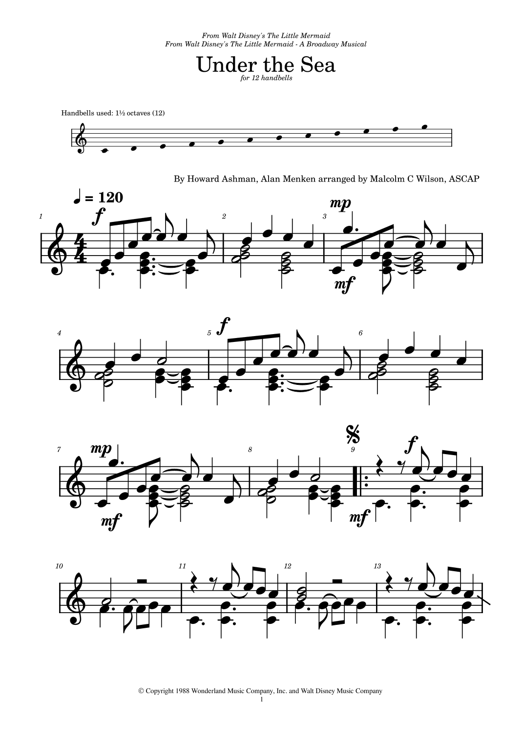 Under The Sea (arr. Malcolm C Wilson)