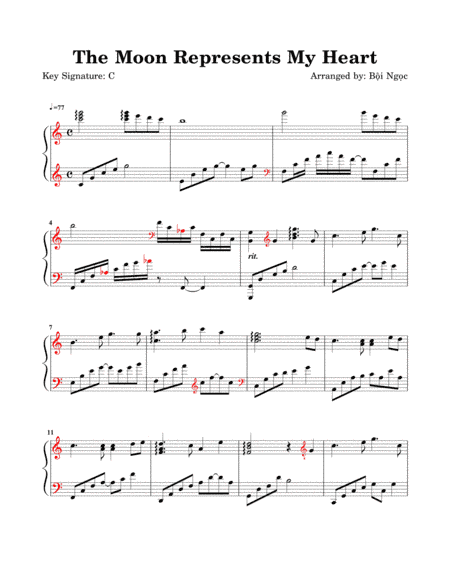 The Moon Represents My Heart (arr. Boi Ngoc)