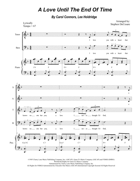 A Love Until The End Of Time (arr. Stephen DeCesare)