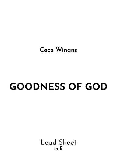 Goodness Of God (arr. Jireh J.)