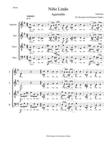 Niño Lindo , Aguinaldo Venezolano (arr. Dr. Ricardo José Romero Núñez)