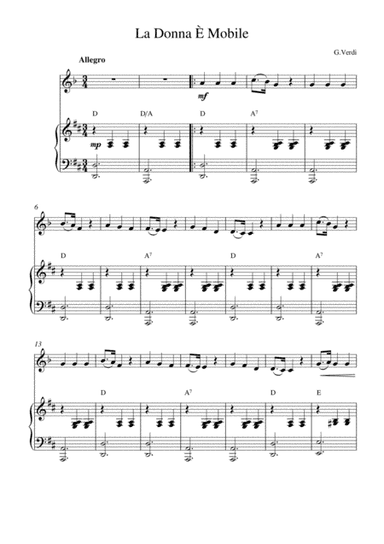 La Donna È Mobile (arr. Kaiserin Rebecca)
