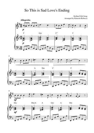So This is Sad Love's Ending (for Bb trumpet solo and piano accompaniment) (arr. Kaiserin Rebecca)