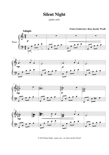 Silent Night - piano solo