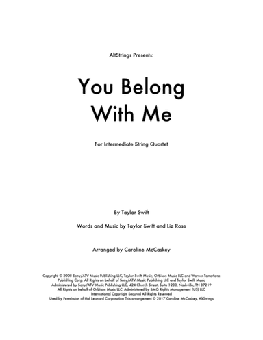 You Belong With Me (arr. Caroline McCaskey)