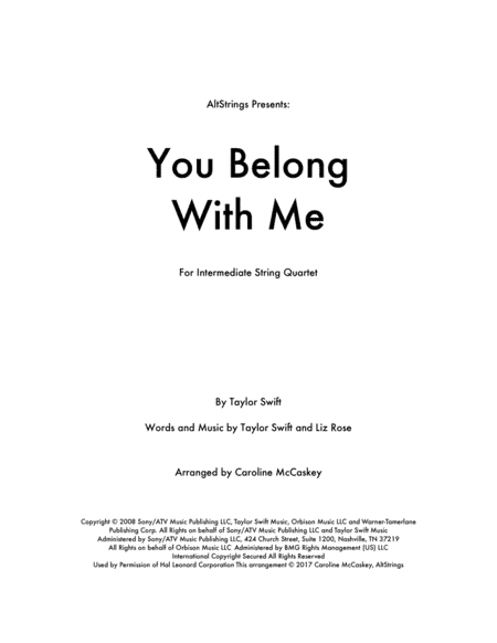 You Belong With Me (arr. Caroline McCaskey)