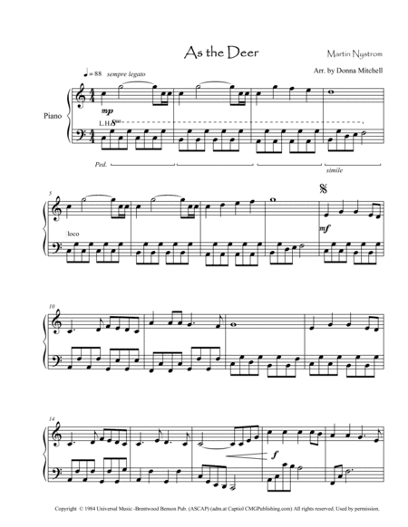 As The Deer (arr. Donna Mitchell)