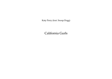 California Gurls (arr. Quinn McPherson)