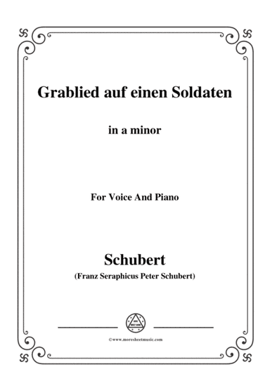 Schubert-Grablied auf einen Soldaten,in a minor,for Voice&Piano (arr. MSM)
