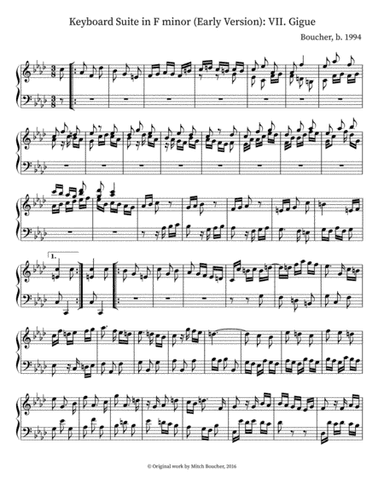 Keyboard Suite in F Minor (Early Version) VII. Gigue
