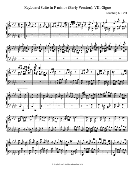 Keyboard Suite in F Minor (Early Version) VII. Gigue