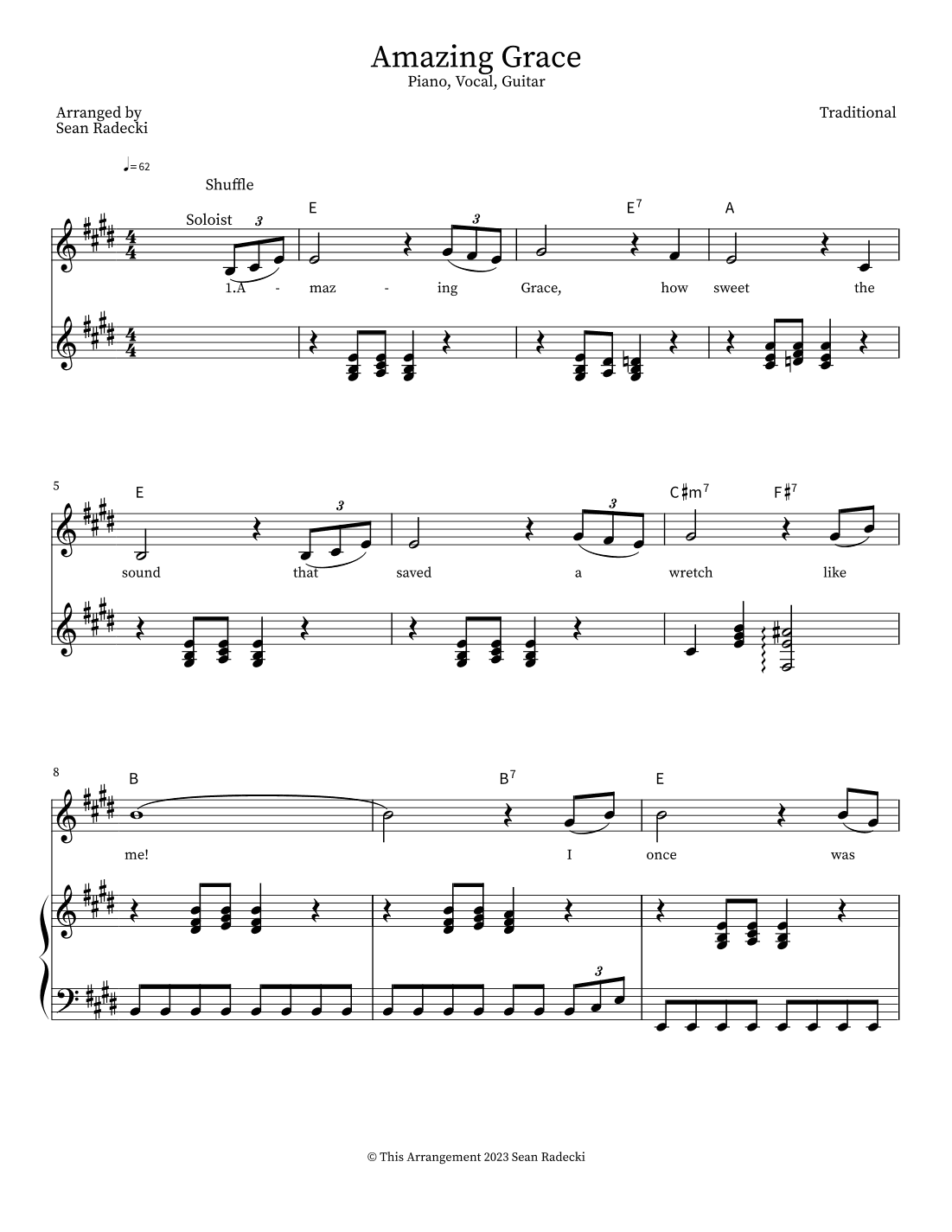 Amazing Grace (arr. Sean Radecki)