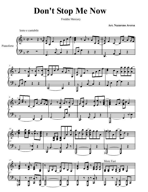 Don't Stop Me Now (arr. Nazareno Aversa)