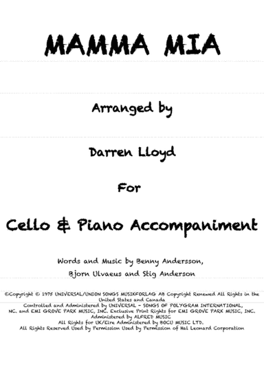 Mamma Mia (arr. Darren Lloyd)
