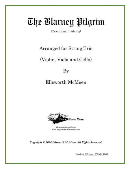 Blarney Pilgrim Jig for Classical String Trio (Violin, Viola, and Cello) (arr. Ellsworth McMeen)