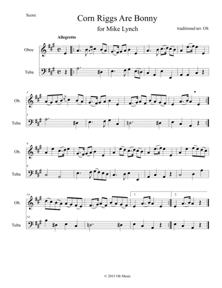 Four Scottish Airs for oboe and tuba (arr. Tim Olt)