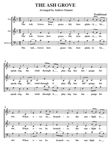 The Ash Grove A Cappella SAB (arr. Andrew Emmet)