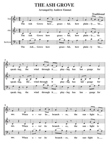 The Ash Grove A Cappella SAB (arr. Andrew Emmet)