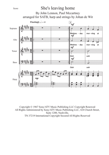 She's Leaving Home (arr. Johan de Wit)