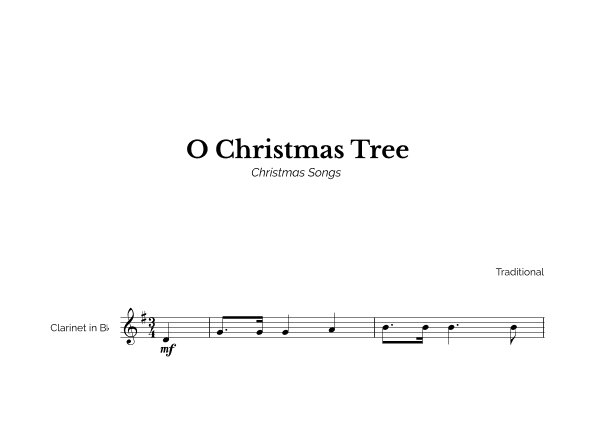 O Christmas Tree for Easy Clarinet Solo (arr. Marcos Soares)