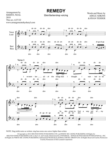 Remedy (arr. Sheryl Neal)