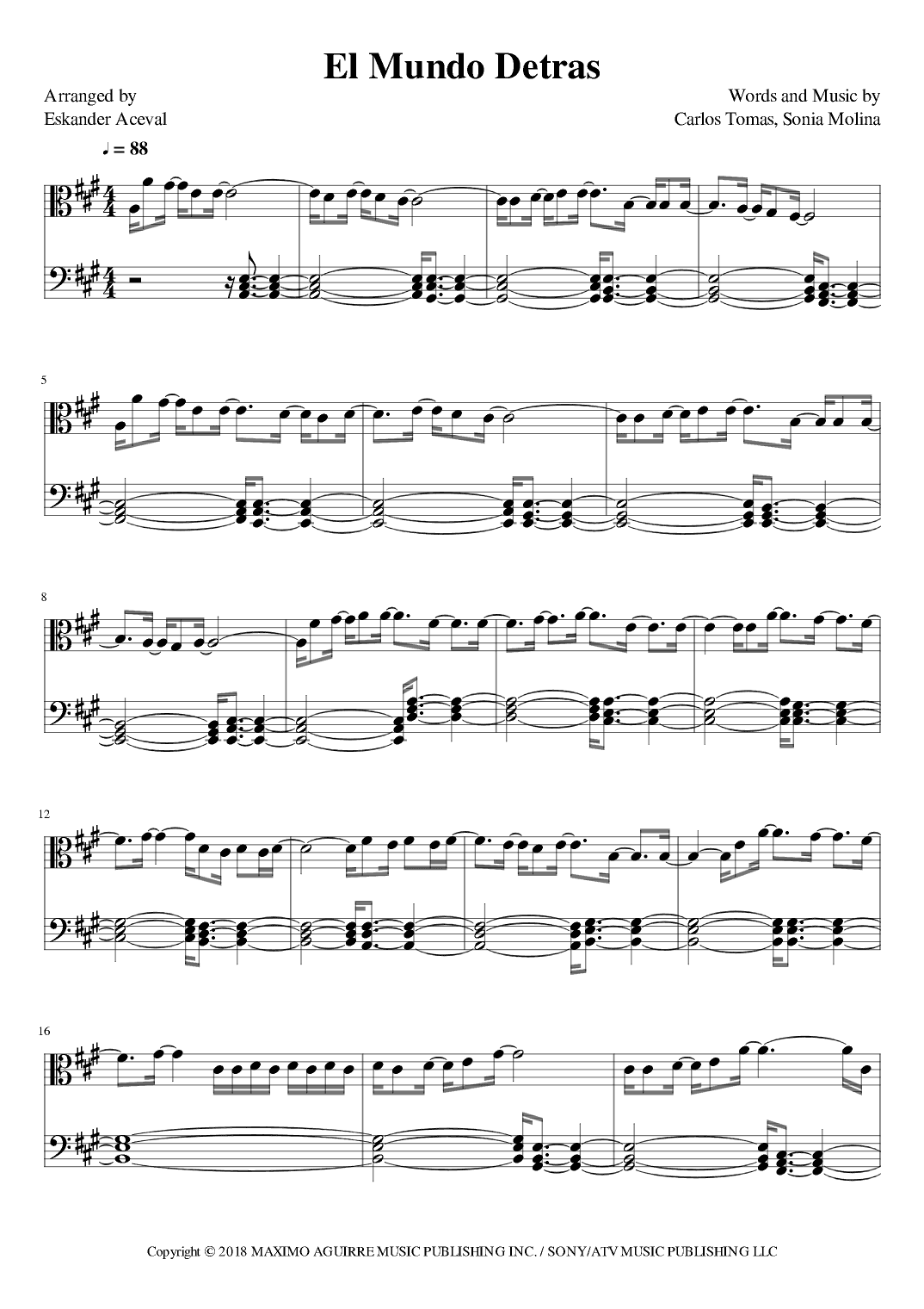 El Mundo Detras (arr. Eskander Aceval)