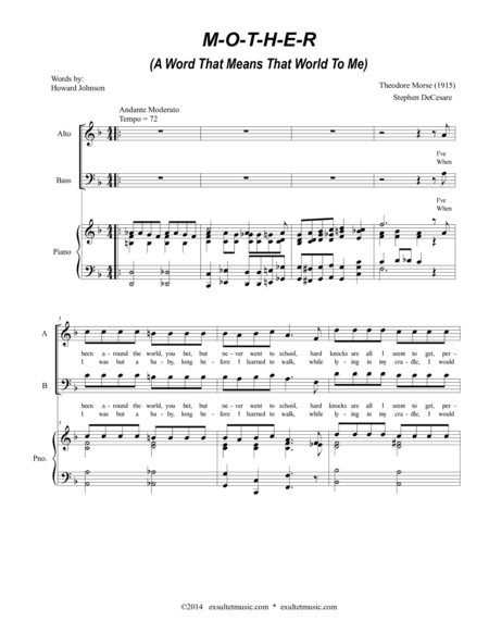 M-O-T-H-E-R (A Word That Means The World To Me) (arr. Stephen DeCesare)